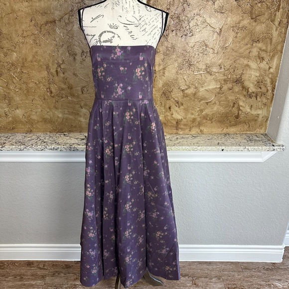 NWT Tuckernuck Naomi Midi Dress A Line Floral Purple Rosette Amethyst -‎ XXL - Picture 4 of 16